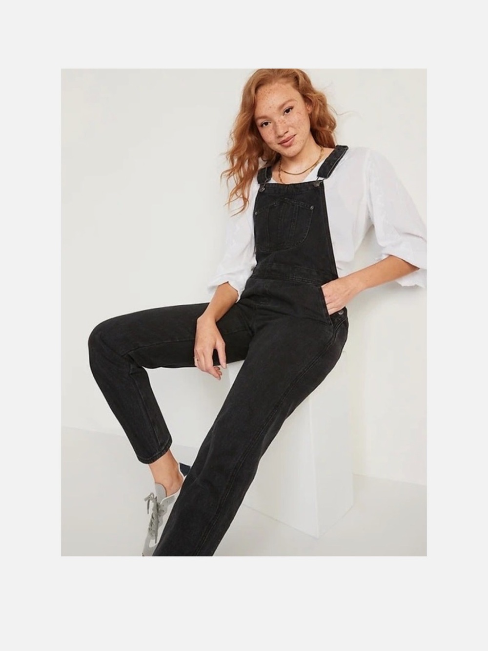 Old Navy Black Denim Overalls